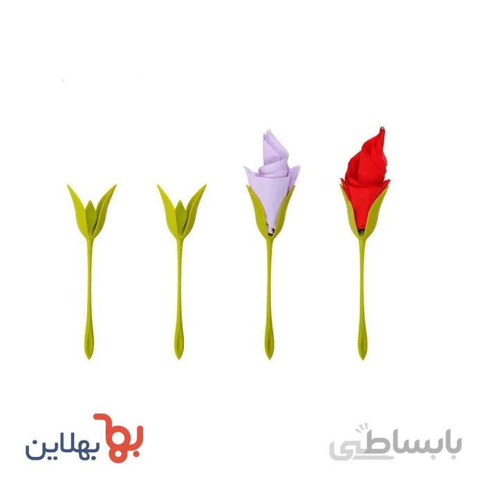 نگهدارنده دستمال سفره طرح گل بسته 6 عددی
