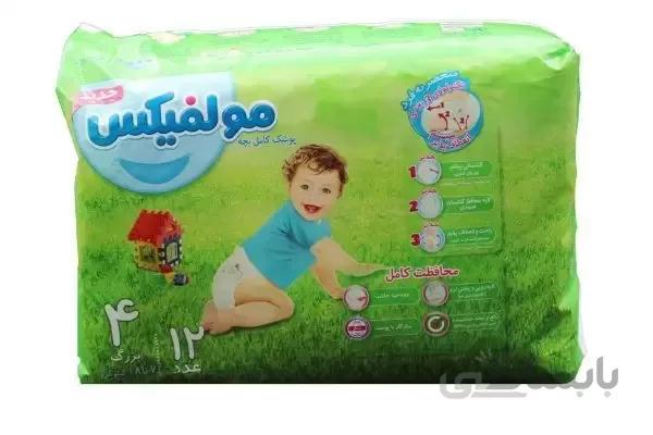 پوشک مولفیکس سایز ۴ (۷ تا ۱۸کیلوگرم) ۱۲ عددی