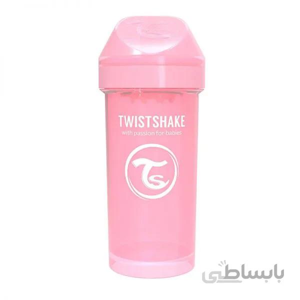 لیوان آبخوری 360 میل نی دار صورتی تویست شیک Twistshake