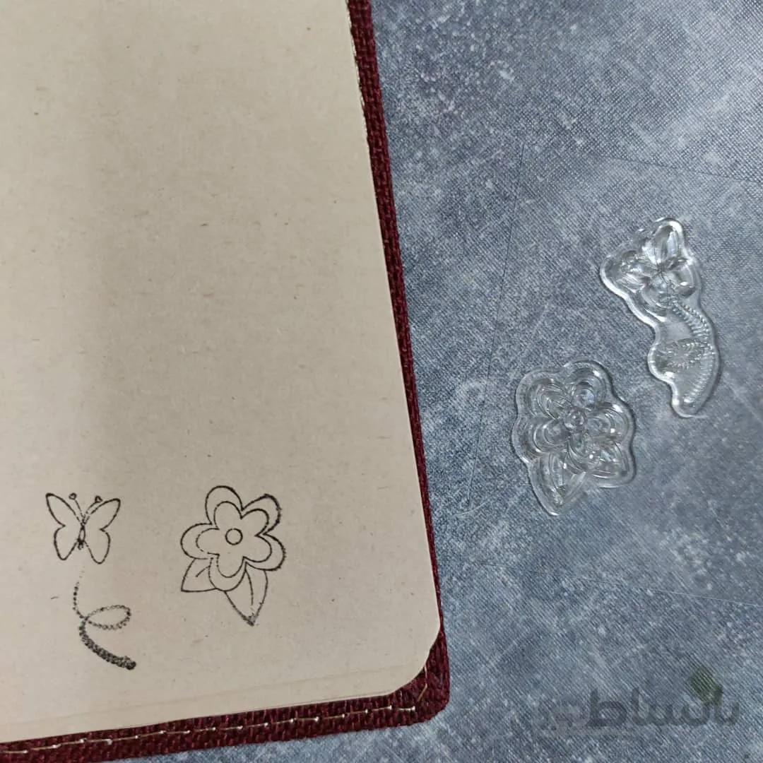 مهر سیلیکونی - گل و پروانه