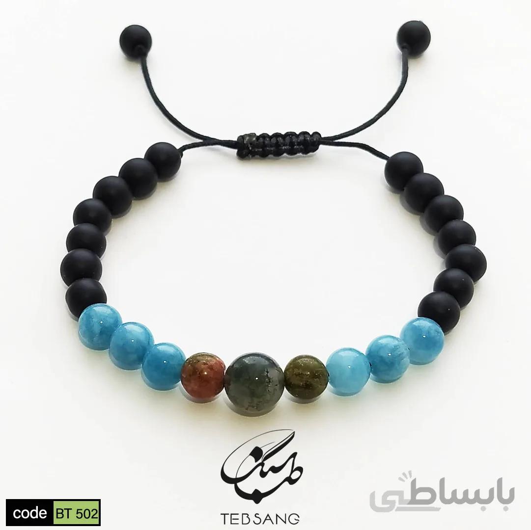 دستبند سنگ آکوامارین اوناکیت اونیکس کد BT-502