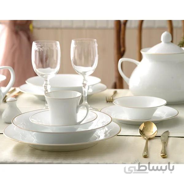 سرویس غذاخوری 89 پارچه چینی زرین ایران سری یاسمن زرین (Zarin)