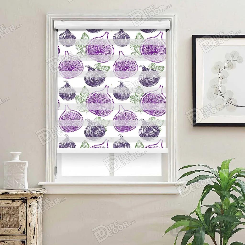 پرده زبرا گل دار چاپی دو رو کد ZMP-572