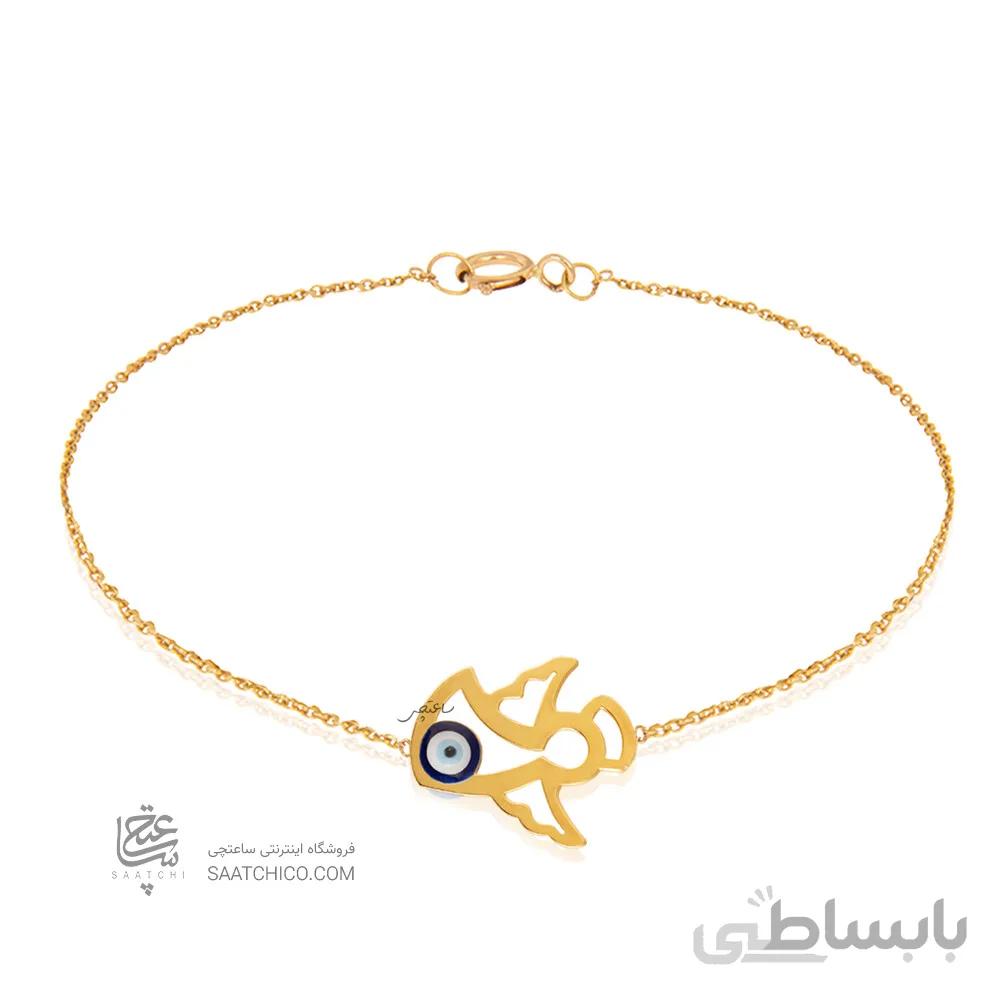 دستبند طلای کودک طرح فرشته با چشم و نظر کد KB384