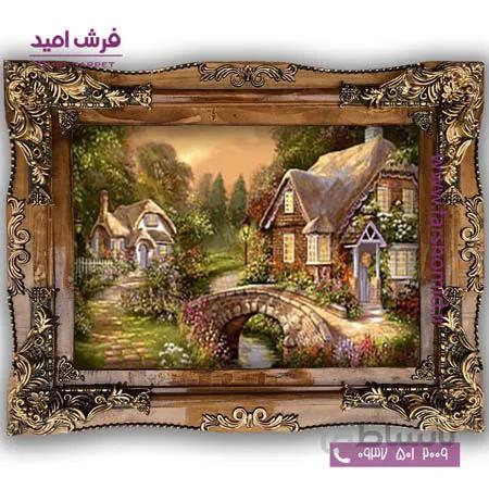 تابلو فرش ماشینی طرح تابلو نقاشی منظره کد 4037 فرشان