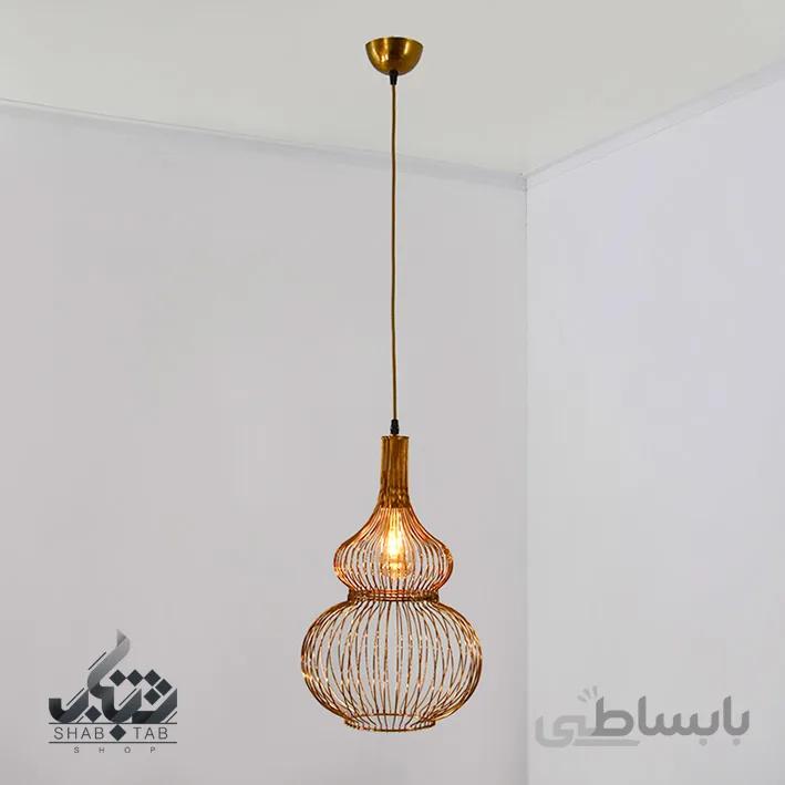 لوستر آویز مدرن 2 طبقه مفتولی تک شعله کد 1322 بزرگ SHJ