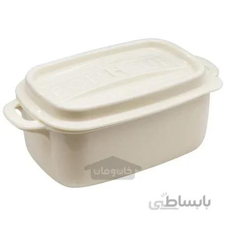 ظرف غذا مستطیلی Bonheur رنگ سفید سایز LL