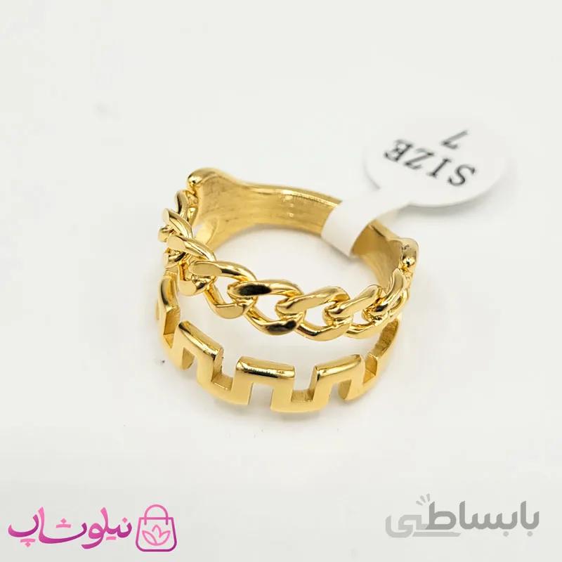 انگشتر زنانه دو ردیفه طرح کارتیه و قلعه