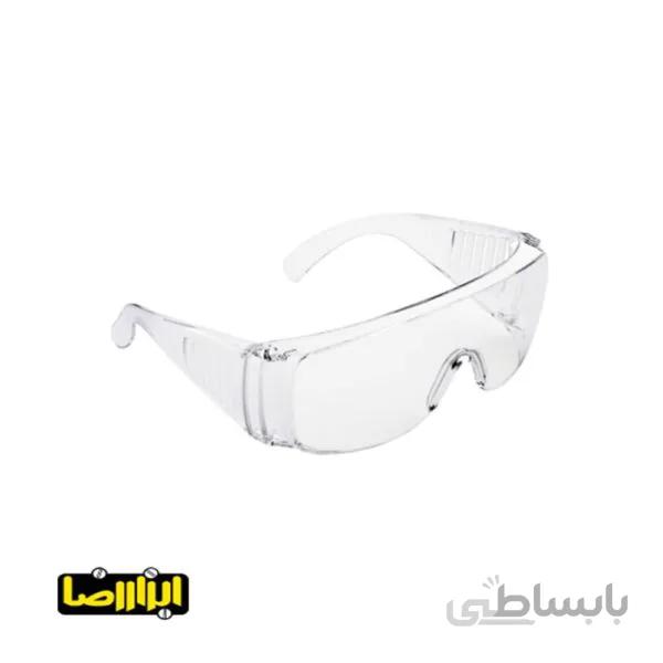 عینک ایمنی تک پلاست مدل کرکره ای سفید