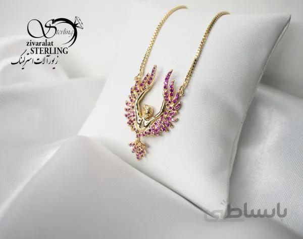 گردنبند زنانه طرح سیمرغ برند ژوپینگ