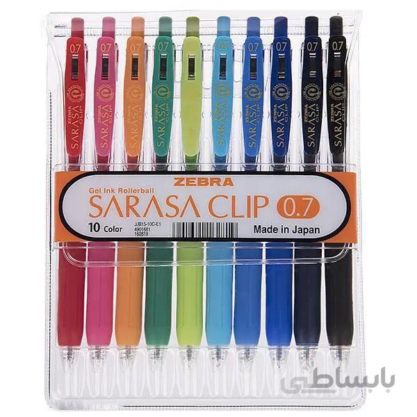 روان نویس 10 رنگ زبرا مدل Sarasa Clip
