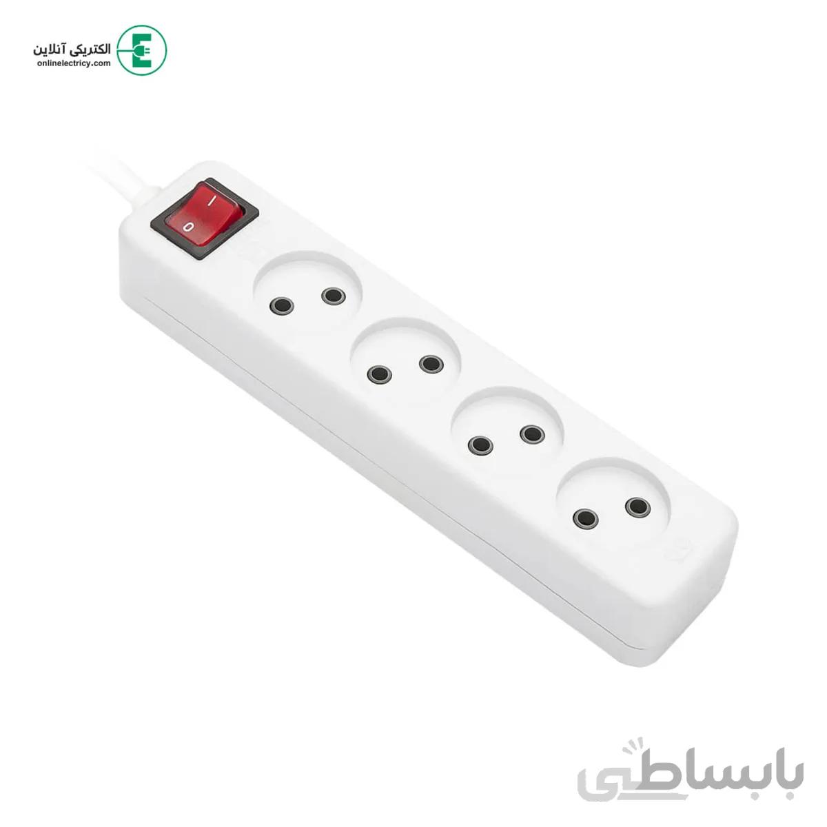 چهار راهی بدون ارت با کلید با کابل 3 متری پارت الکتریک