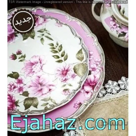 سرویس غذاخوری 12 نفره 98 پارچه بن چاینا پردیس ایزابل طرح فرانسیس صورتی