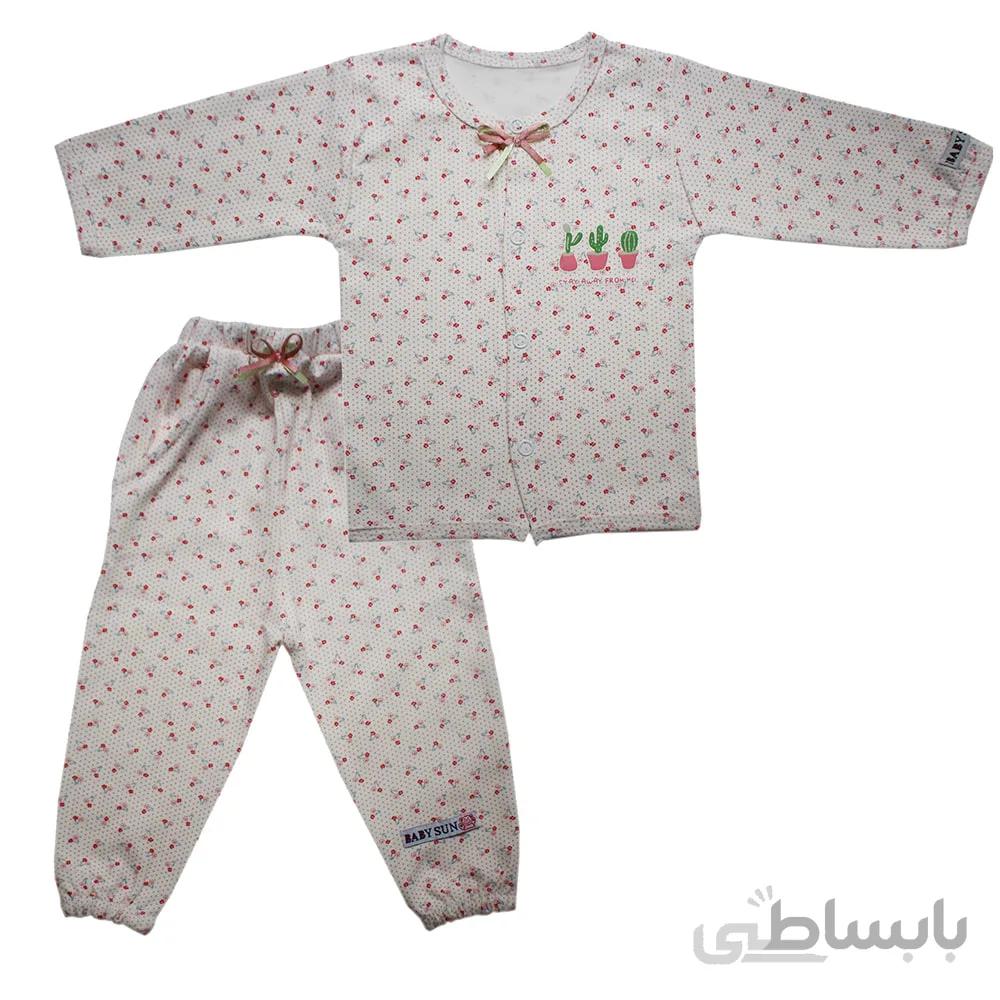 ست شومیز و شلوار نوزادی بی بی سان طرح کاکتوس
