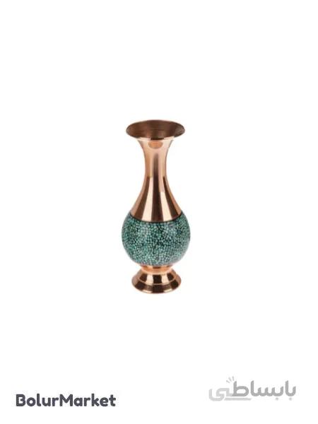 گلدان مسی فیروزه کوب تلفیق هنر کد 02 بسته 2 عددی