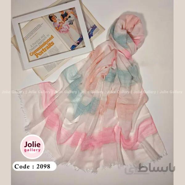 شال نخ کتان لمه دار کد 2098
