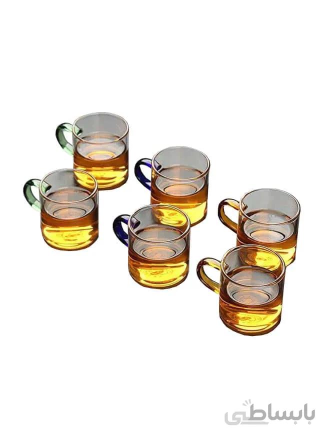 فنجان پیرکس دسته رنگی مجموعه ۳ عددی
