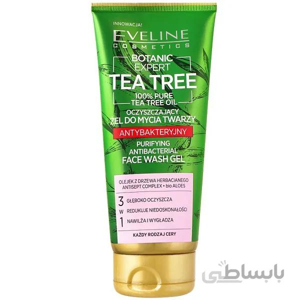 ژل شستشوی صورت اولاین EVELINE مدل تی تری Tea Tree حجم ۱۷۵ میل | پوست چرب و جوش دار ا Eveline Gel Wash Botanic Expert 100% Tea Tree, 175ml