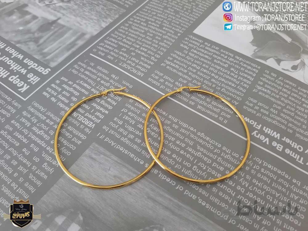 گوشواره حلقه ای سایز متوسط طلایی