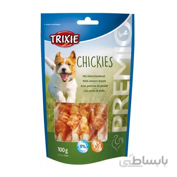 تشویقی سگ با دورپیچ مرغ تریکسی – Trixie Chickies