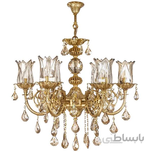 لوستر چشمه نور 12 شعله کد C2942/6+6-A آنتیک