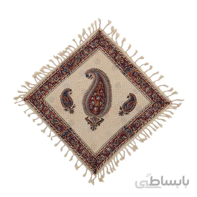 رومیزی قلمکارِی مربعی سنتی سایز 40*40 سانتی متر کد s25