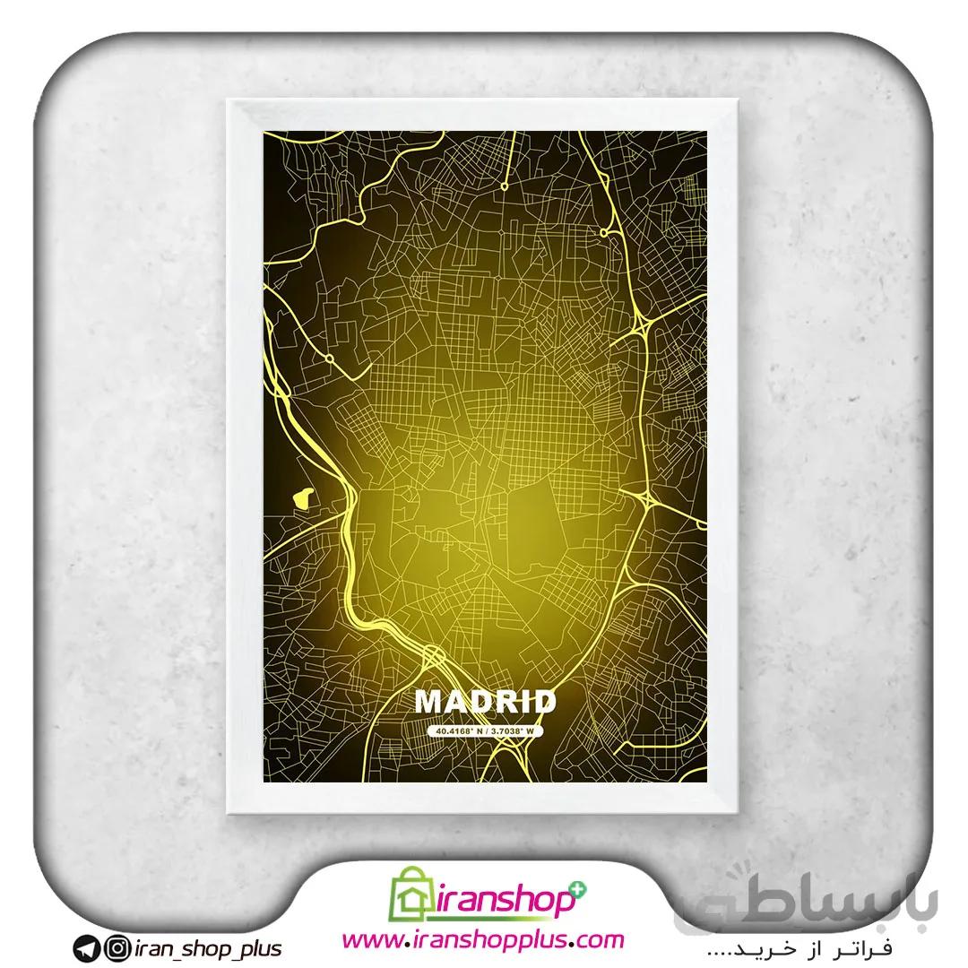 تابلو نقشه شهر مادرید با تم Chromatic