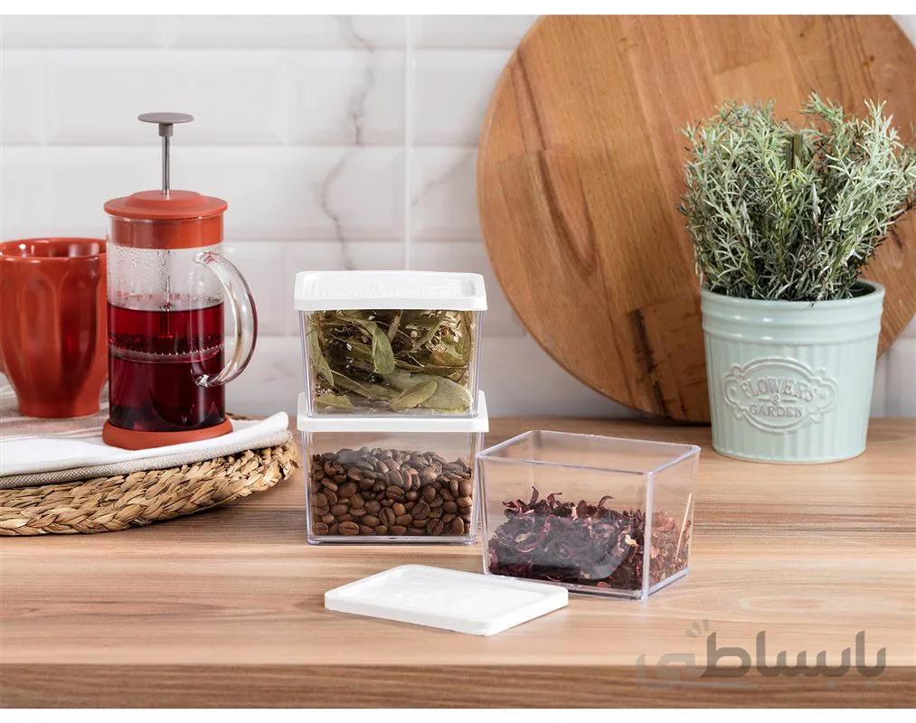 ظرف نگهدارنده 3 عددی مدل Quotidien Soft Ekru مادام کوکو