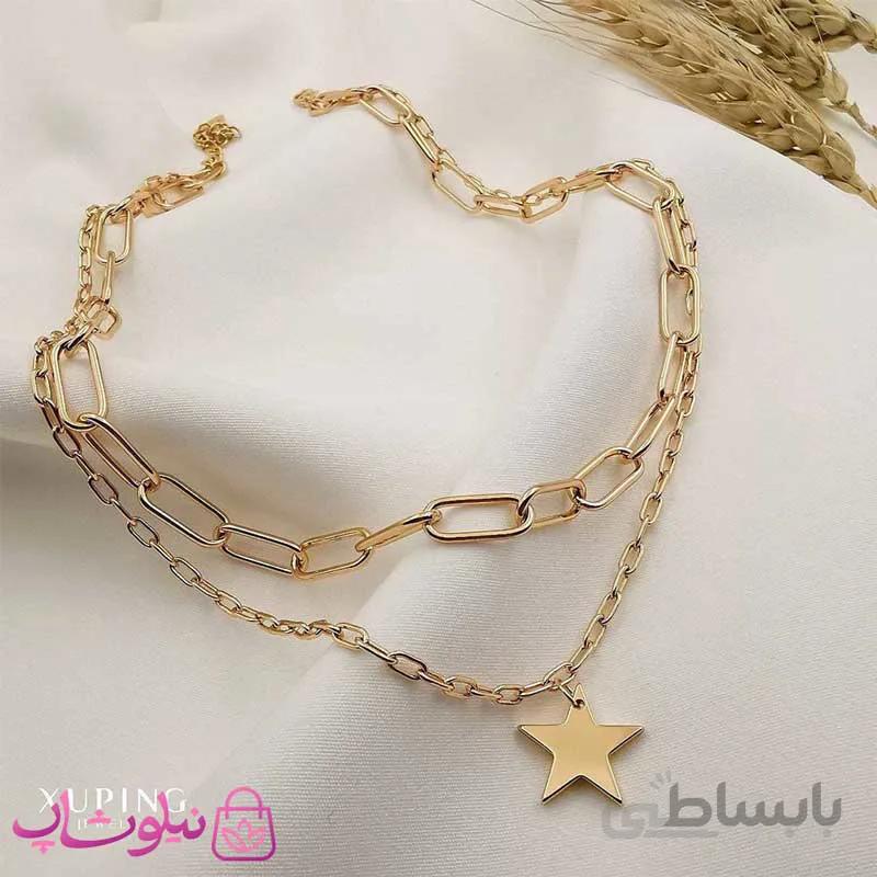 گردنبند زنانه ژوپینگ دو لاین کد 1586
