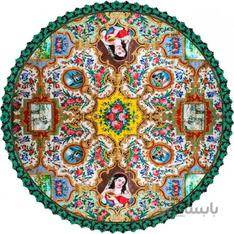 رومیزی مخمل گرد کاشی نارنجستان