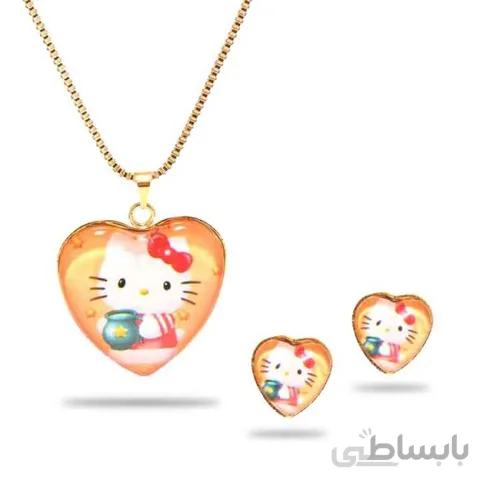 نیم ست گردنبند و گوشواره طرح کیتی