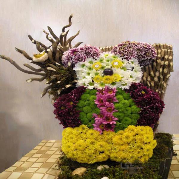 خرس عروسکی با گل مینیاتوری