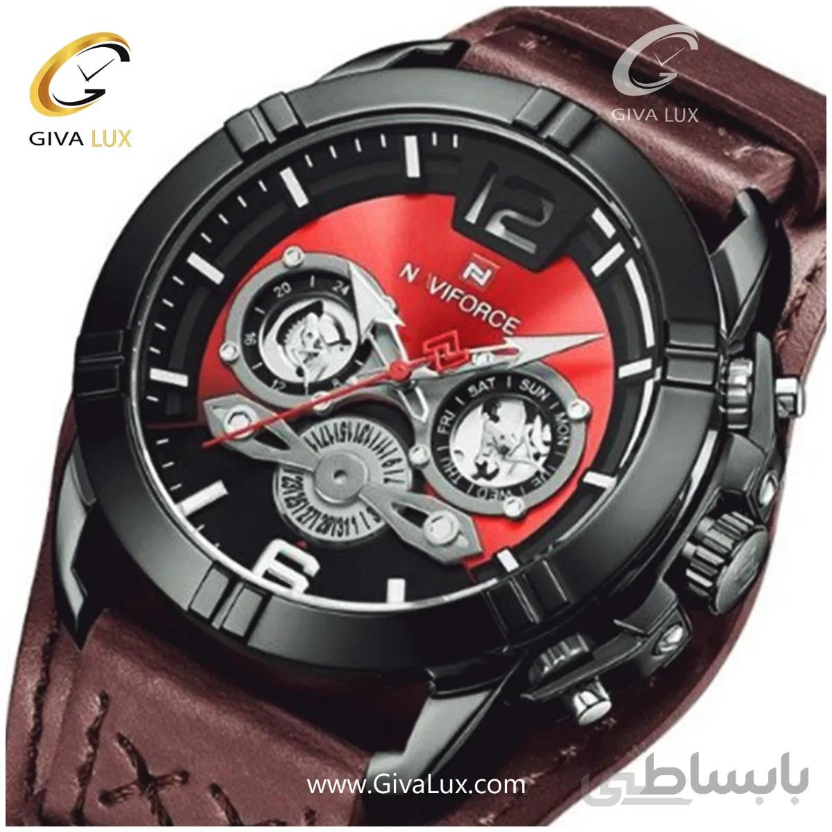 ساعت مردانه نیوی فورس NF9162 M زرشکی