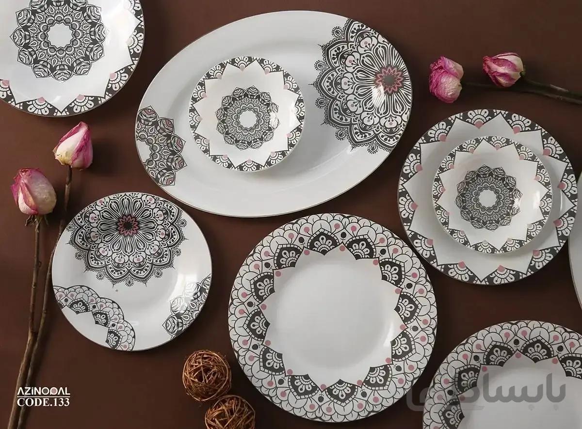 سرویس غذا خوری 25 پارچه مربع طرح 133 آذین اوپال