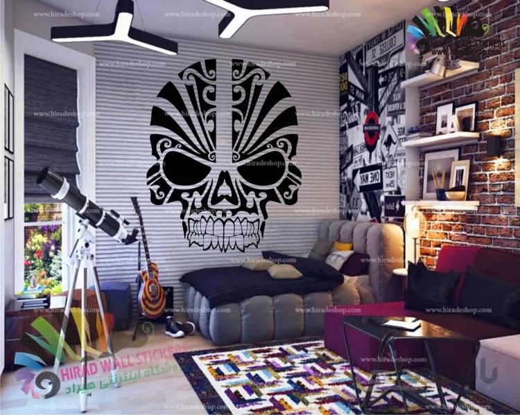استیکر دیواری پسرانه اسکلت جمجمه Skeleton Skull Wallstickers کد h1194