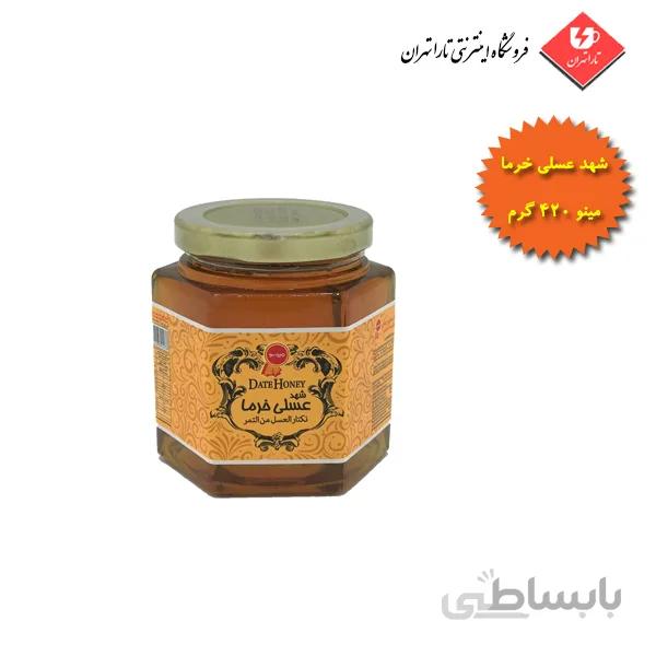 شهد عسلی خرما شیشه ای مینو 420گرمی
