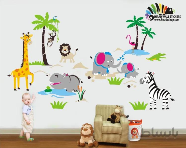 استیکر اتاق کودک جنگل حیوانات h282