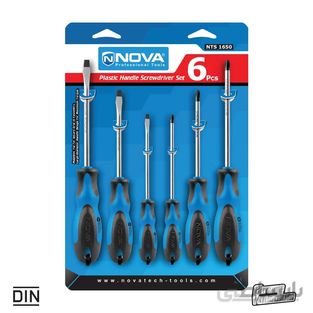 پیچ گوشتی دسته پلاستیکی سِت6 عددی نووا NOVA