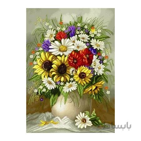 نخ و نقشه تابلو فرش گل کد 20 طرح میز و میوه