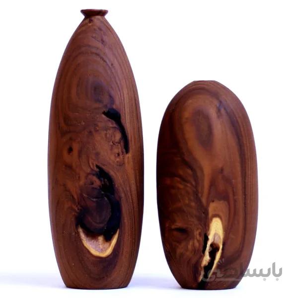 ست ۲ عددی گلدان چوبی مینیمال کد ۲۷