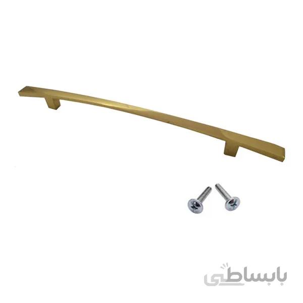 دستگیره کابینت دوپیچ طلایی فلزی مدل G250 طول 21.5 سانتی‌متر