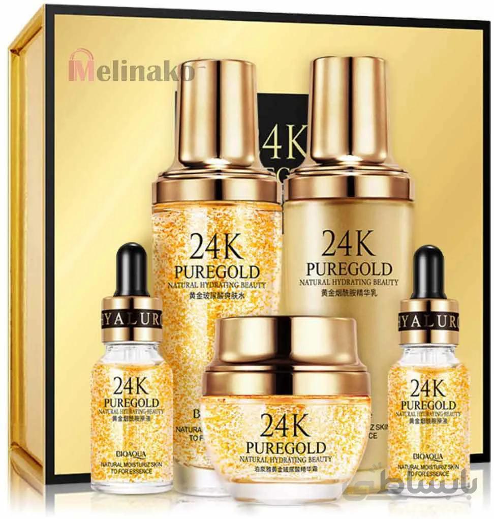 ست 5 عددی مراقبت از پوست صورت طلای 24K مدل BIOAQUA PURE GEL 24K