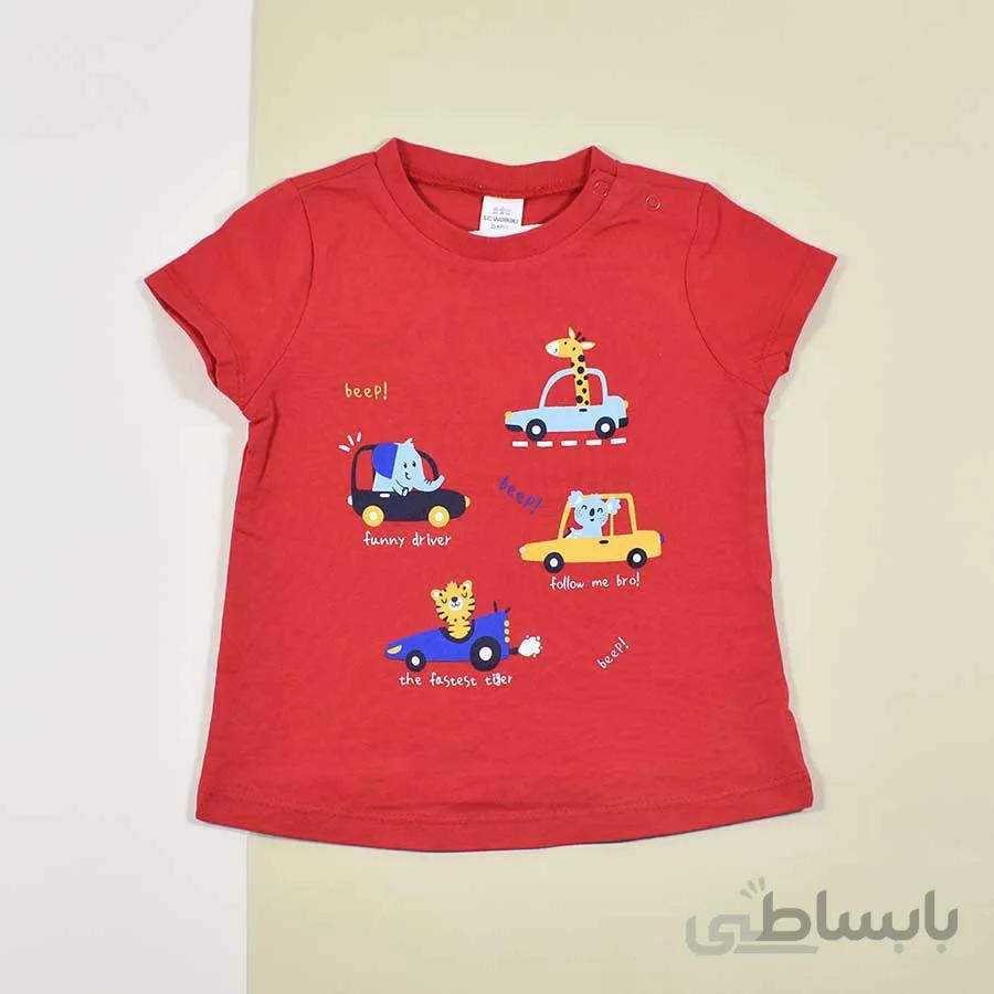 تیشرت بچه گانه پسرانه ال سی وایکیکی ماشین کد 2375