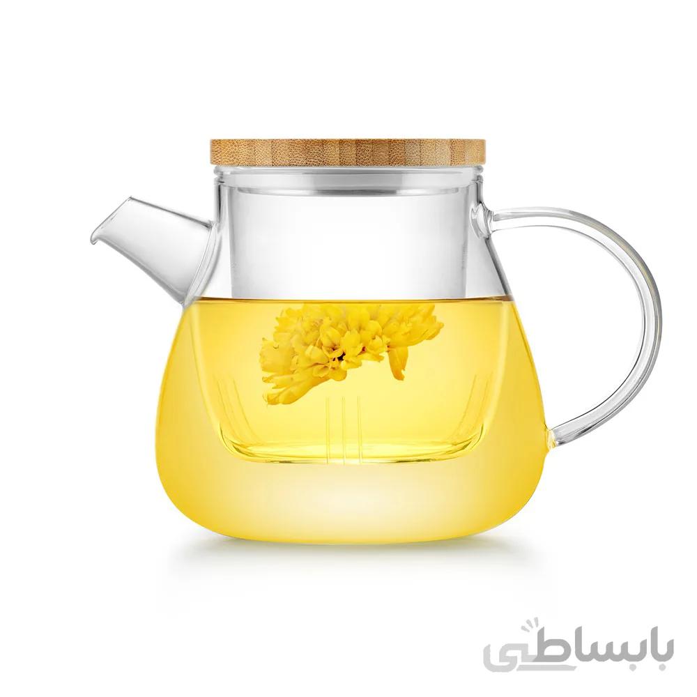 قوری شیشه ای صافی دار- 600 میلی لیتر