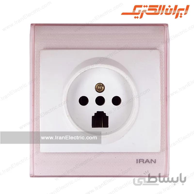 پریز تلفن دوکاره ایران ترنسپرنت صورتی