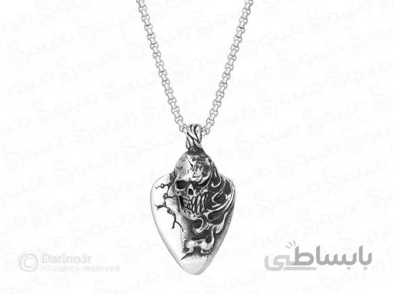 گردنبند مردانه جمجمه آتش گرفته 13849