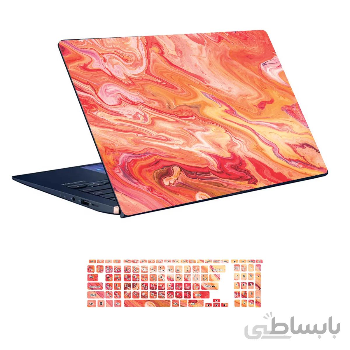 اسکین لپ تاپ طرح Colourful کد ۴۸ به همراه استیکر کیبورد