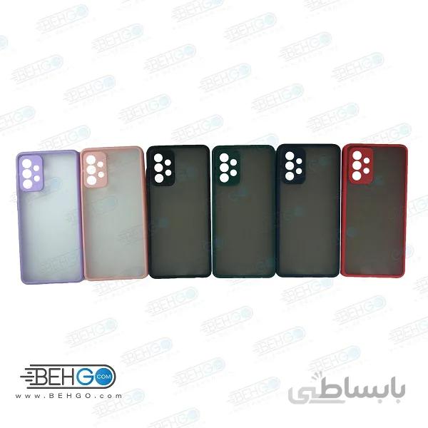 قاب A72 کاور پشت مات اصلی دور سیلیکونی با محافظ لنز دوربین گوشی سامسونگ A72 ا Matte Case For Samsung A72