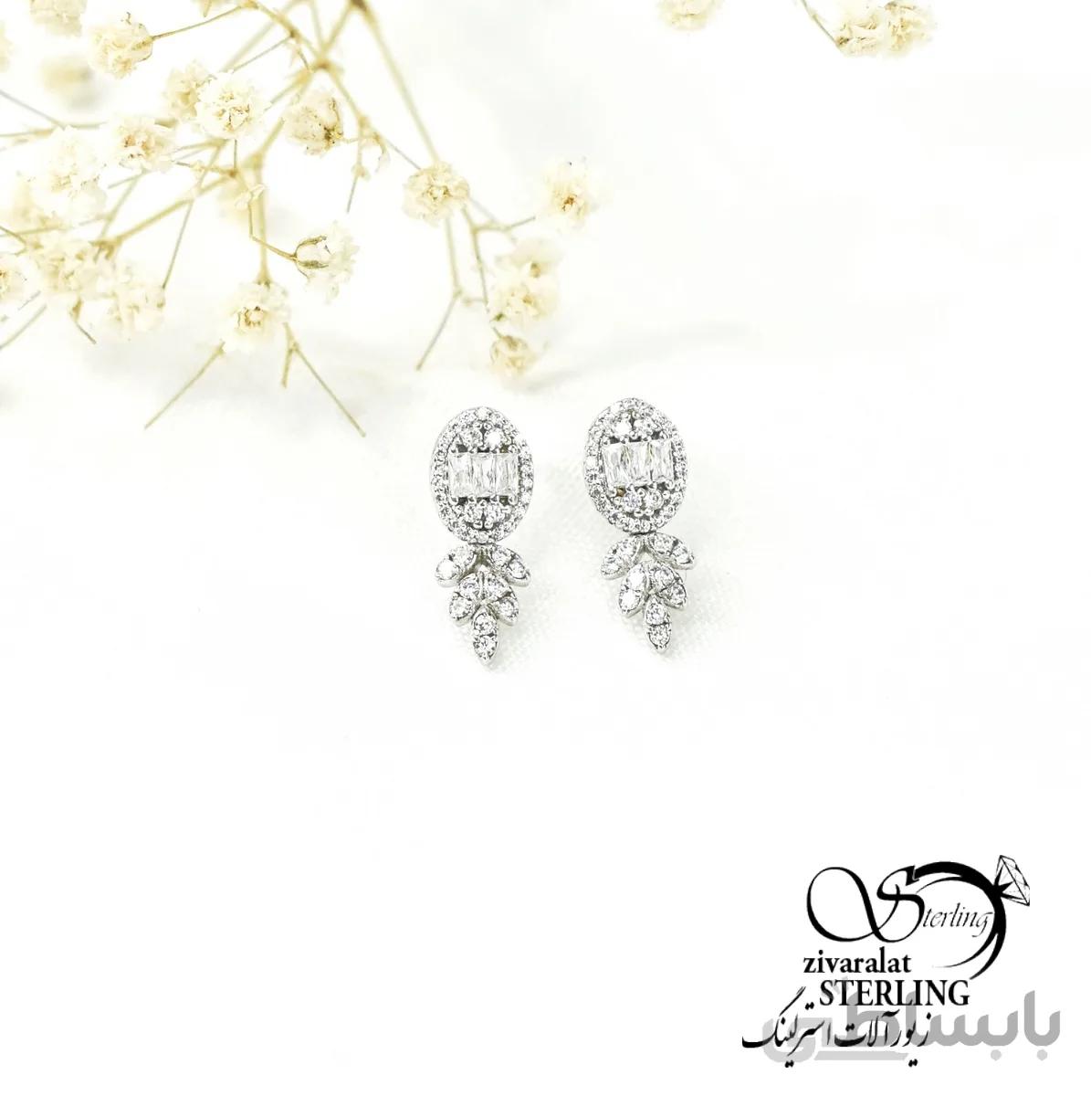 گوشواره میخی نقره کد 6223