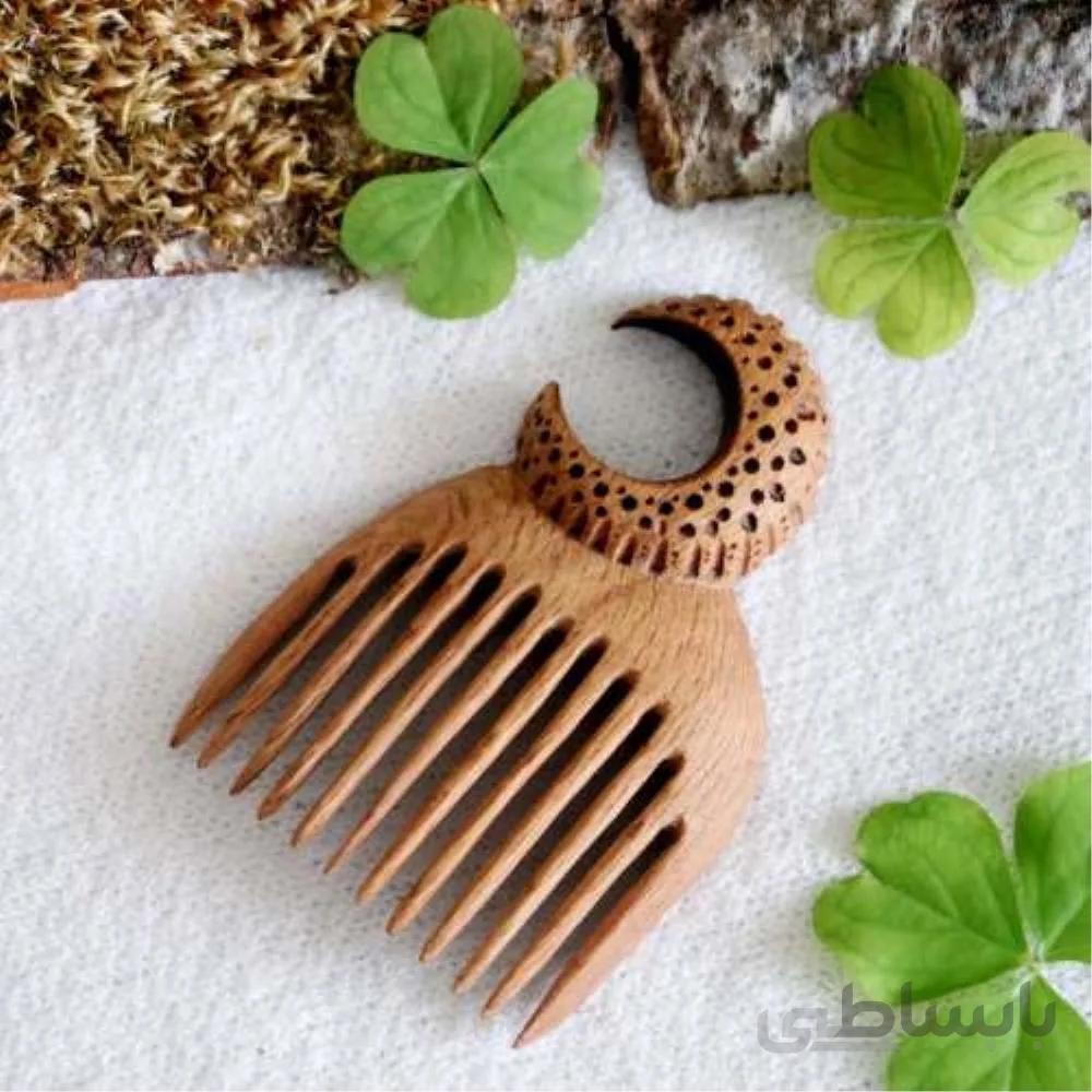 شانه چوبی دست ساز طرح ماه
